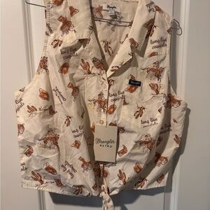 NWT Wrangler Retro Cowboy Print Shirt